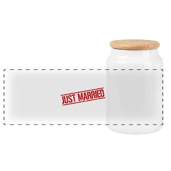 Chemise de mariage - Boîte à biscuits avec couvercle en bois - blanc - Devant