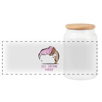 Fouet à la crème glacée - Boîte à biscuits avec couvercle en bois - blanc - Devant