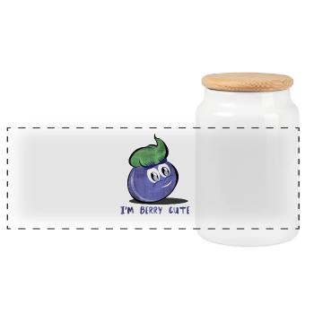 I'm berry cute - Panorama Keksdose mit Holzdeckel - Weiß - Vorne