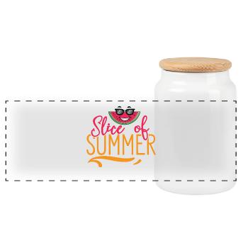 Slice of Summer - Panoramic Cookie Jar with Wooden Lid - white - Front
