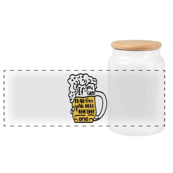 Witziger Biertrinker Bierkrug Geschenk - Panorama Keksdose mit Holzdeckel - Weiß - Vorne