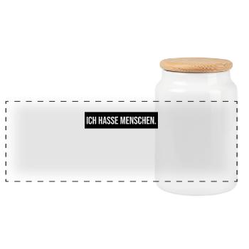 ICH HASSE MENSCHEN - Lustig Geschenk Geschenkidee - Panorama Keksdose mit Holzdeckel - Weiß - Vorne