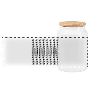 Argent en dollars - Boîte à biscuits avec couvercle en bois - blanc - Devant