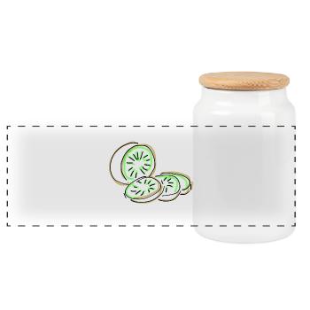 kiwi - Boîte à biscuits avec couvercle en bois - blanc - Devant