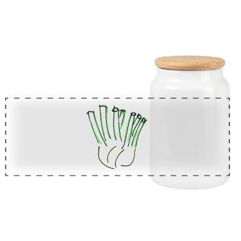 fennel - Panoramic Cookie Jar with Wooden Lid - white - Front