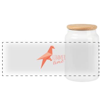 été - Boîte à biscuits avec couvercle en bois - blanc - Devant