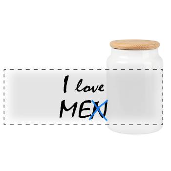 I love myself - Panoramic Cookie Jar with Wooden Lid - white - Front