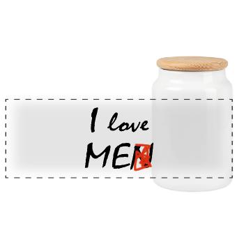 I love myself - Panoramic Cookie Jar with Wooden Lid - white - Front