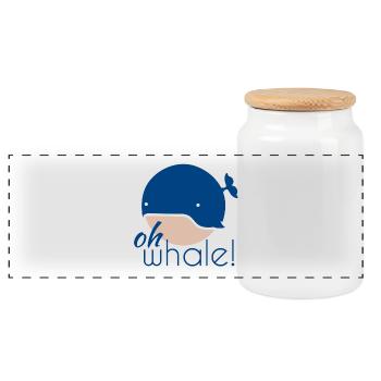Oh whale! - Panorama Keksdose mit Holzdeckel - Weiß - Vorne