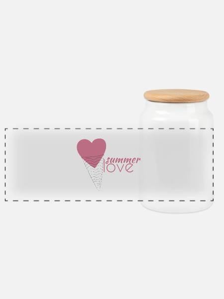 summer love - Panorama Keksdose mit Holzdeckel - Weiß