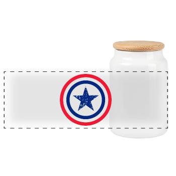 Star France - Boîte à biscuits avec couvercle en bois - blanc - Devant