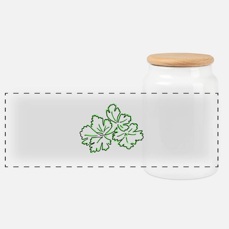 persil - Boîte à biscuits avec couvercle en bois - blanc