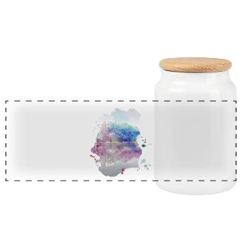 Fantasy Spiegel See Berge Farben Bunt Geschenk - Panorama Keksdose mit Holzdeckel - Weiß - Vorne