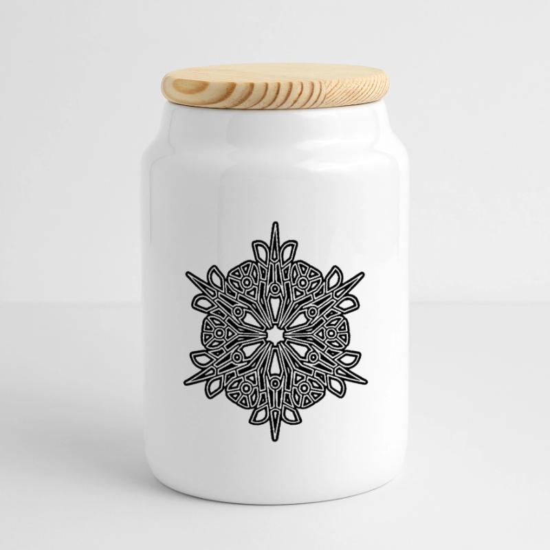 RF319BLACKUK Panoramic Cookie Jar with Wooden Lid