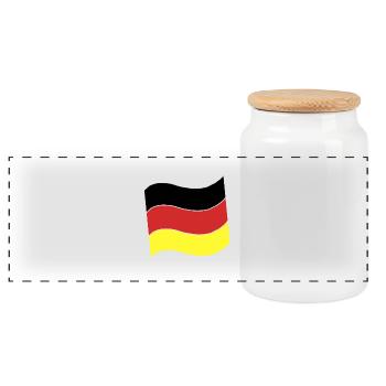 German flag - Panoramic Cookie Jar with Wooden Lid - white - Front