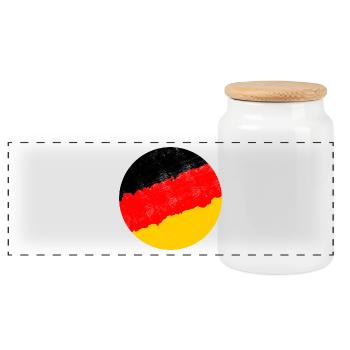 Germany flag - Panoramic Cookie Jar with Wooden Lid - white - Front
