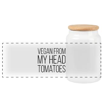 Vegan Veganer Veganerin - Panorama Keksdose mit Holzdeckel - Weiß - Vorne