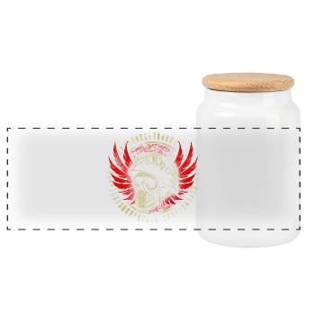 Reaper - Gamer Vintage Design Logo Only - Panoramic Cookie Jar with Wooden Lid - white - Front
