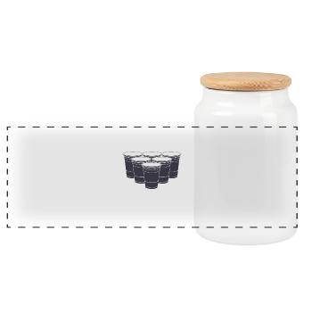 Beer Pong Champion 01 - Panoramic Cookie Jar with Wooden Lid - white - Front