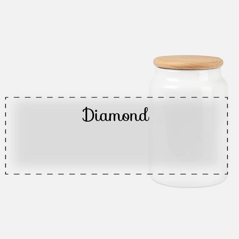 Diamond Diamant Kristall Wertvoll - Panorama Keksdose mit Holzdeckel - Weiß