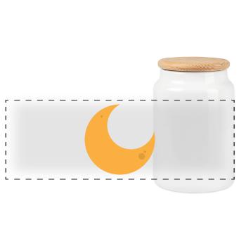 lune - Boîte à biscuits avec couvercle en bois - blanc - Devant