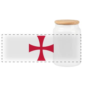 Croix des Templiers 2 - Boîte à biscuits avec couvercle en bois - blanc - Devant