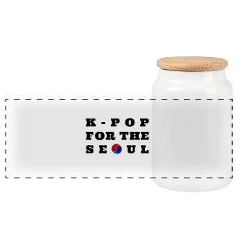 K-Pop for the Seoul - Panorama Keksdose mit Holzdeckel - Weiß - Vorne