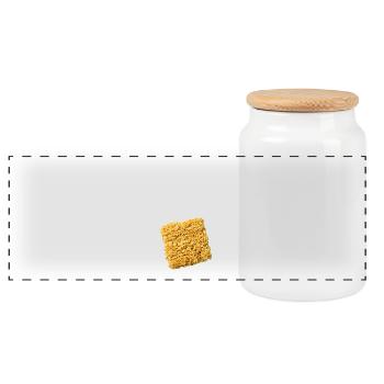Ramen nouilles instantanées idée cadeau étudiants - Boîte à biscuits avec couvercle en bois - blanc - Devant