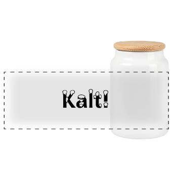 Kalt! - Panorama Keksdose mit Holzdeckel - Weiß - Vorne
