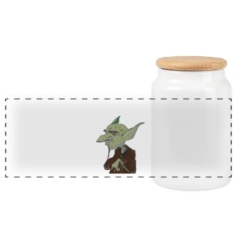 Fantasiewesen - Panoramic Cookie Jar with Wooden Lid - white - Front
