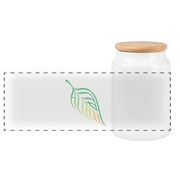 Allah Leaf Nature Harmony - Panoramic Cookie Jar with Wooden Lid - white - Front