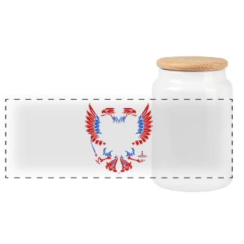 Russia flag Moscow Putin nation Russian - Panoramic Cookie Jar with Wooden Lid - white - Front