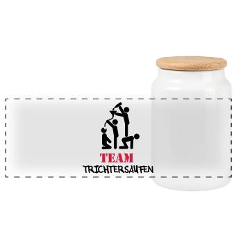 Team Trichtersaufen lustiger Malle Party JGA - Panorama Keksdose mit Holzdeckel - Weiß - Vorne