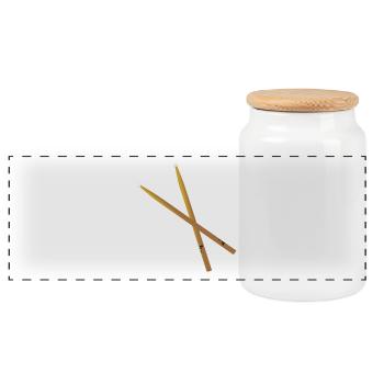 Drummer drummer drummer sticks - Panoramic Cookie Jar with Wooden Lid - white - Front
