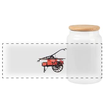 Camion de pulvérisation pompiers voitures anciennes - Boîte à biscuits avec couvercle en bois - blanc - Devant