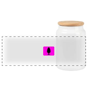 Butt Plug Icon Pink - Panoramic Cookie Jar with Wooden Lid - white - Front