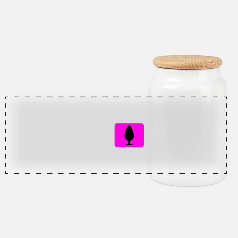 Butt Plug Symbol Pink - Panorama Keksdose mit Holzdeckel - Weiß