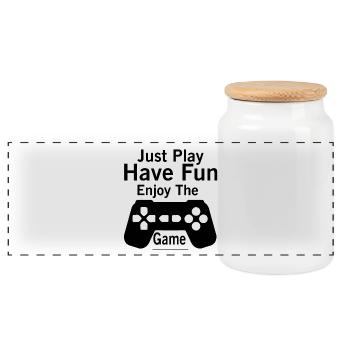 play the game - Panorama Keksdose mit Holzdeckel - Weiß - Vorne