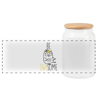 be awesome - Boîte à biscuits avec couvercle en bois - blanc - Devant