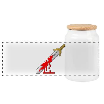 Retro sword - bloody - Panoramic Cookie Jar with Wooden Lid - white - Front