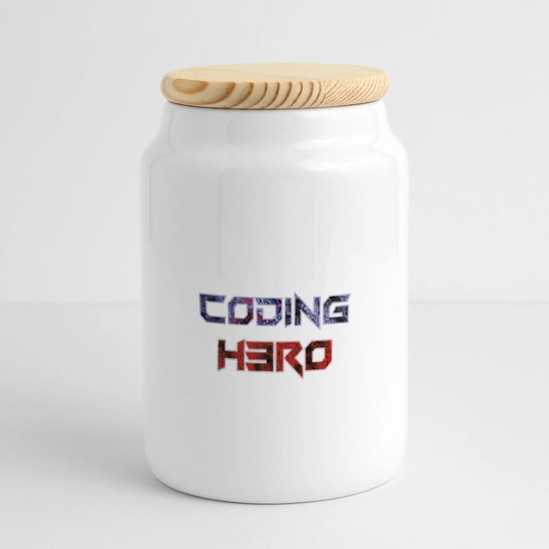 Coding Hero - héros de la programmation Boîte à biscuits avec couvercle en bois