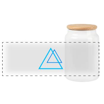Forcer les pyramides en bleu - Boîte à biscuits avec couvercle en bois - blanc - Devant