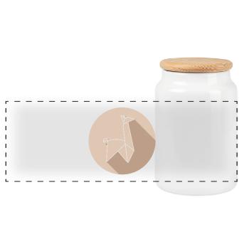 lama - Panoramic Cookie Jar with Wooden Lid - white - Front