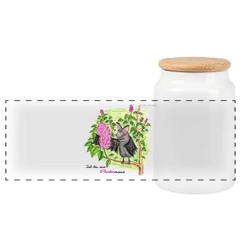 Souris lilas - Boîte à biscuits avec couvercle en bois - blanc - Devant