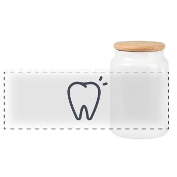 Dent tooth - Boîte à biscuits avec couvercle en bois - blanc - Devant