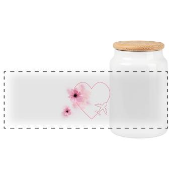 Voyages de gaieté de coeur - Boîte à biscuits avec couvercle en bois - blanc - Devant