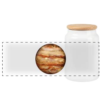 Jupiter - Panoramic Cookie Jar with Wooden Lid - white - Front