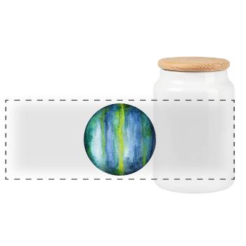 Uranus - Panorama Keksdose mit Holzdeckel - Weiß - Vorne