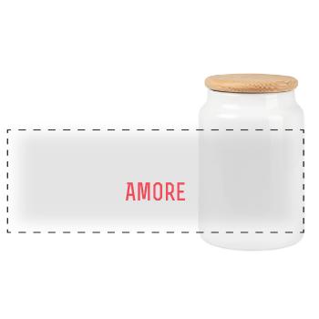 Amore statement shirt - Panoramic Cookie Jar with Wooden Lid - white - Front