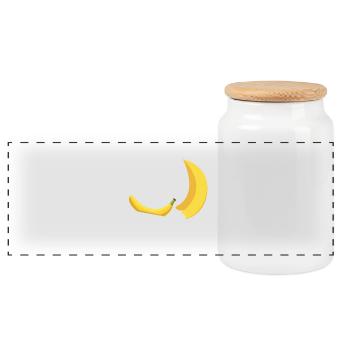 banane lune - Boîte à biscuits avec couvercle en bois - blanc - Devant